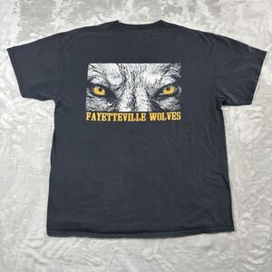 Vintage Fayetteville Wolves T-Shirt Men's Size XL Black Short Sleeve Cotton